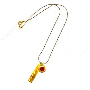 Love ❤️ Locket Pendant Necklace with Red Accent